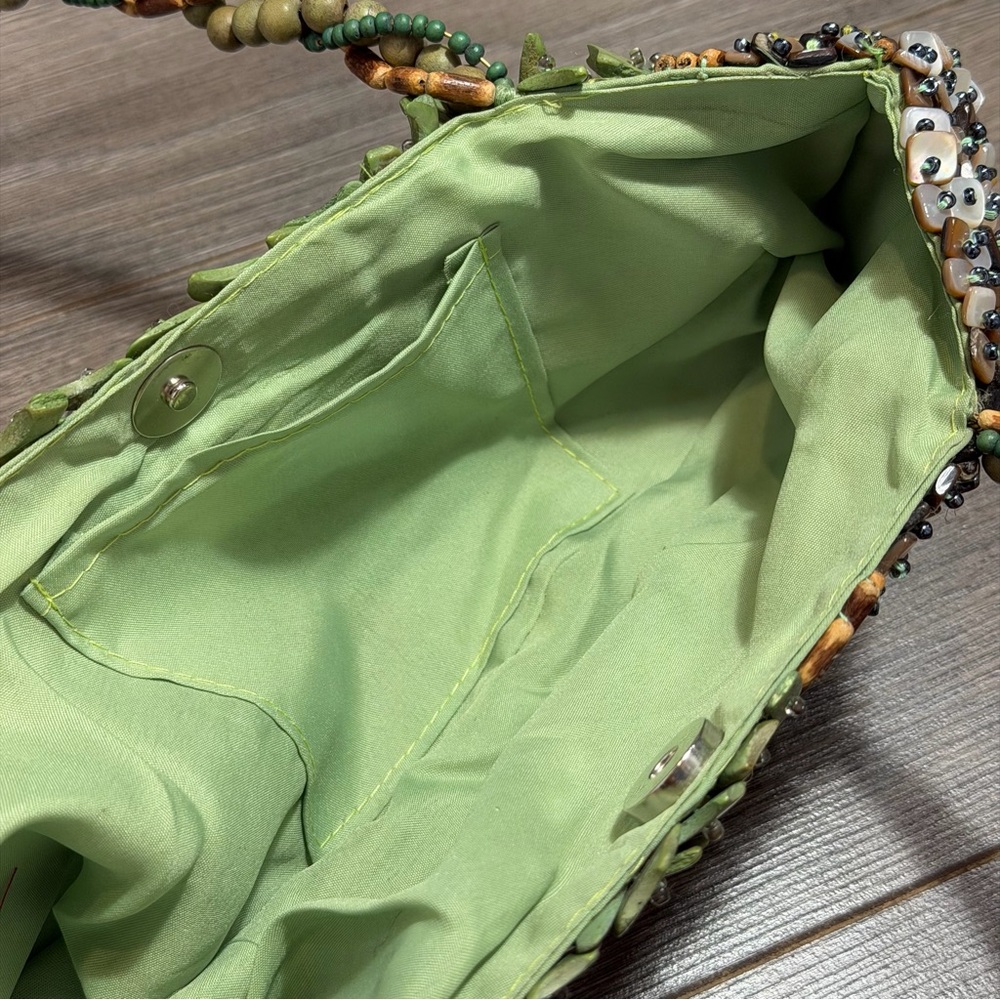 Handcrafted Beaded Green Sequin Evening Bag- BRAND NEW - Picture 5 of 5